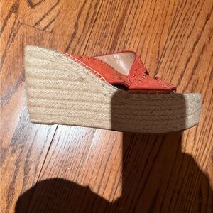 Marc Fisher Red Wedges with Espadrille Platform